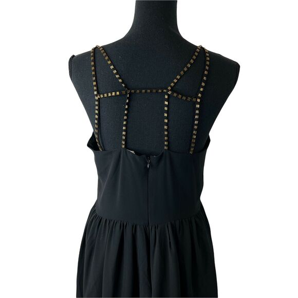 Lovemarks Black Polyester Dress Rhinestone Studded Straps Dress Medium - Picture 5 of 6